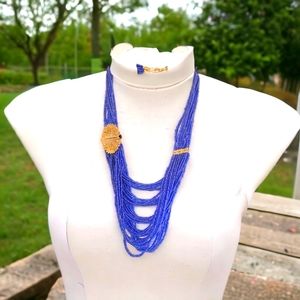 Necklace,  Blue necklace, Beaded necklace